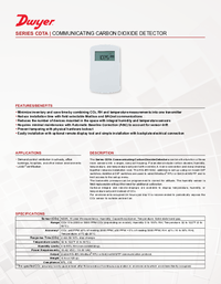 Thumbnail of document Data Sheet - CDTA -  Communication Carbon Dioxide Detector